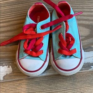 Hot pink and blue converse